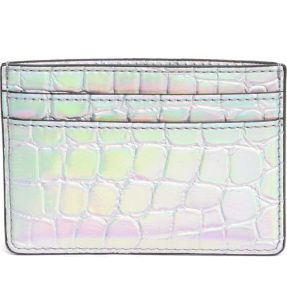 Marc Jacobs Silver holographic crocodile leather card case, NWT - Picture 3 of 7
